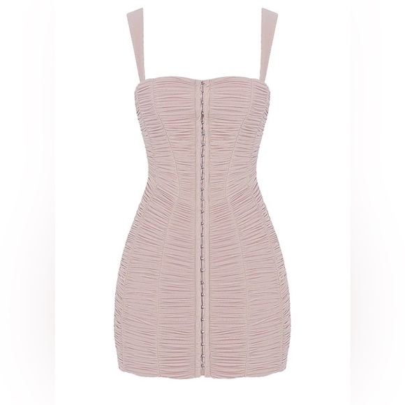 NEW House of CB Cate Ruched Mini Dress Size XS - Picture 2 of 9